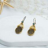 Black Earrings, Black Gemstone Earrings, Black Gold Earrings, Drop Earrings, Black Zircon Drop Earrings, Handmade Earrings, Gift For Her