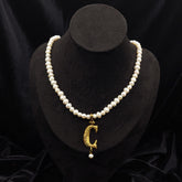 initial name necklace, Boleyn Necklace Pearl, Boleyn Letter Necklace, Anne Boleyn Custom Letter Necklace, historical jewelry