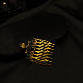 Hair clip, Vintage style, Hand Crafted Hamsa Hair Comb Embellished With Zircon, Gold Hair Clip For Women