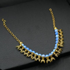 Round Faceted Aquamarine Statement Plastron Necklace