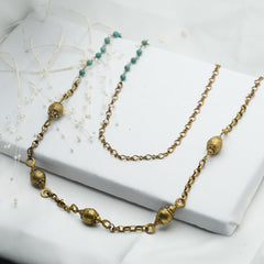 Trendy Turquoise Asymmetrical Long Chain Necklace