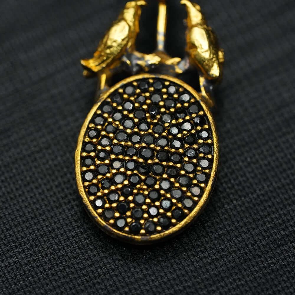 Black Earrings, Black Gemstone Earrings, Black Gold Earrings, Drop Earrings, Black Zircon Drop Earrings, Handmade Earrings, Gift For Her