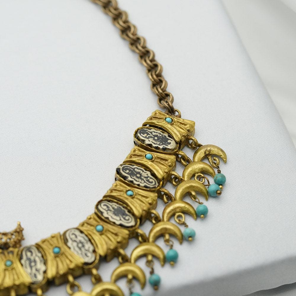 Handmade Necklace, Ottoman Necklace, Gold Plated Necklace, Turkish jewelry, Authentic Necklace, Gift for Mother and Girlfriend
