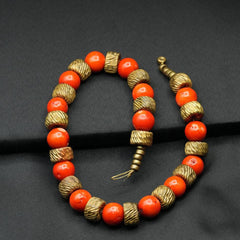 Red Coral Beaded Choker Necklace For Women, Beautiful Berber Necklace, Handmade Necklace, Coral Necklace, Coral Jewelry, Turkish Jewelry