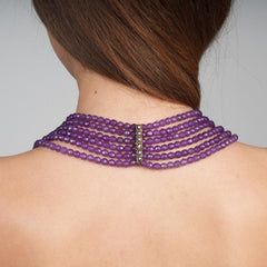 Cute Necklace, Statement Victorian Necklace, Amethyst Choker Necklace, Amethyst Necklace, Handmade Necklace, Turkish Jewelry