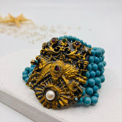 Handmade Bracelet, Unique Bracelet, Design Hand Carved Cuff Bracelet, Turquoise Stones Bracelet, Authentic Turkish Ottoman Jewelry