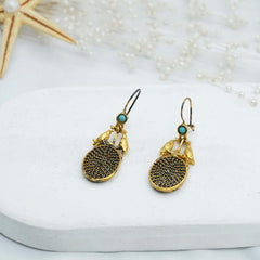 Black Earrings, Black Gemstone Earrings, Black Gold Earrings, Drop Earrings, Black Zircon Drop Earrings, Handmade Earrings, Gift For Her