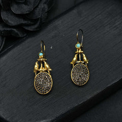 Black Earrings, Black Gemstone Earrings, Black Gold Earrings, Drop Earrings, Black Zircon Drop Earrings, Handmade Earrings, Gift For Her