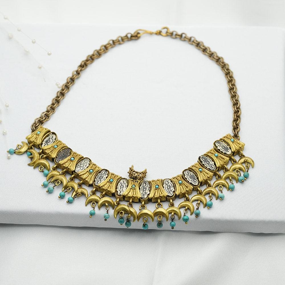 Handmade Necklace, Ottoman Necklace, Gold Plated Necklace, Turkish jewelry, Authentic Necklace, Gift for Mother and Girlfriend
