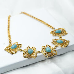 Aquamarine Necklace, Brass Pendant, Raw Aquamarine Necklace, Stunning Hand Carved  Aquamarine Choker Necklace, Handmade Necklace