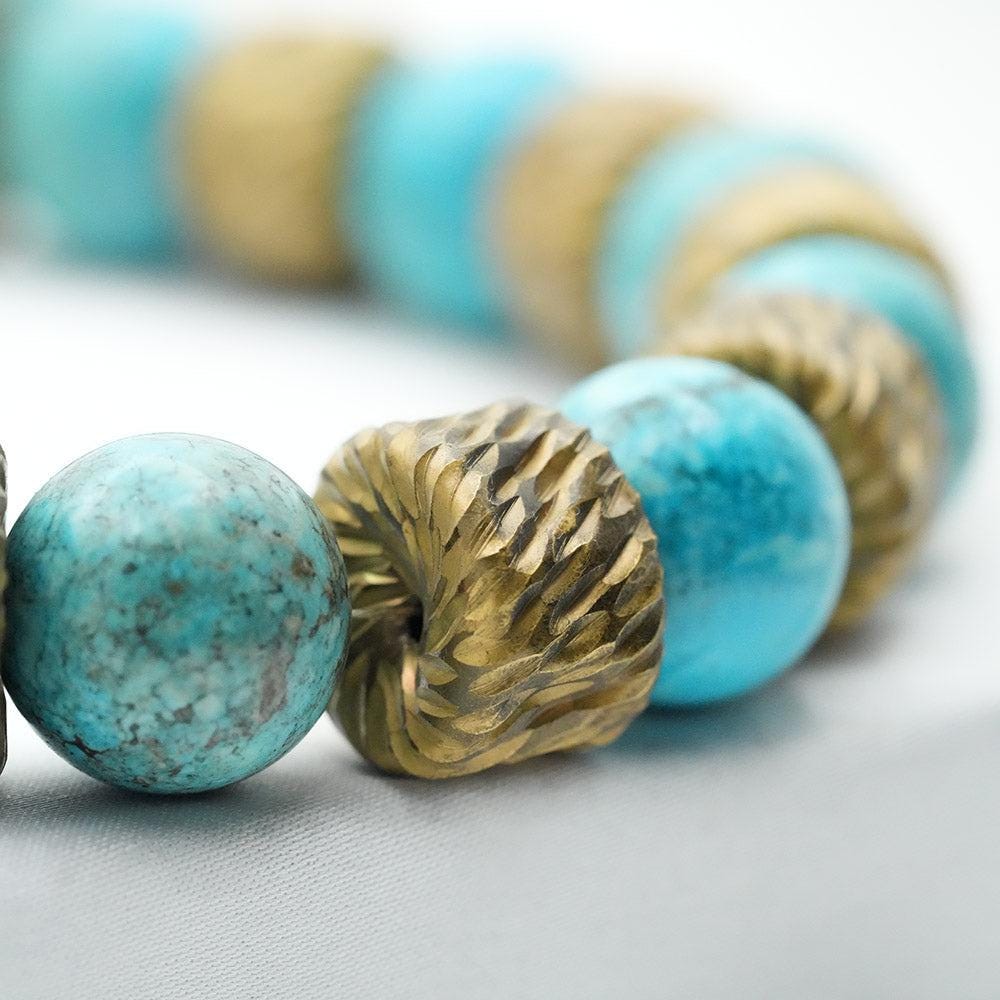 Turquoise And Sandalose Wood Collar Tribal Ethnic African Style Necklace, Handmade Necklace, Turkish jewelry