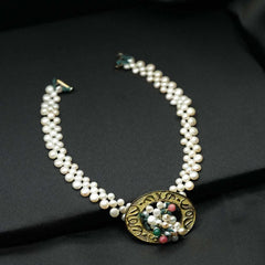 Boutique Jewellery Three Strand Choker Pearl Necklace, Handmade Necklace, Turkish jewelry