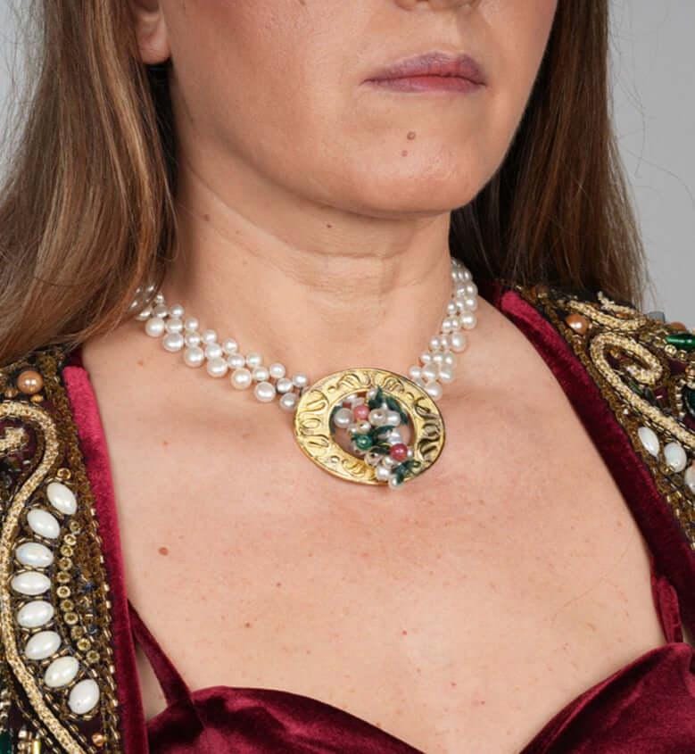 Boutique Jewellery Three Strand Choker Pearl Necklace, Handmade Necklace, Turkish jewelry