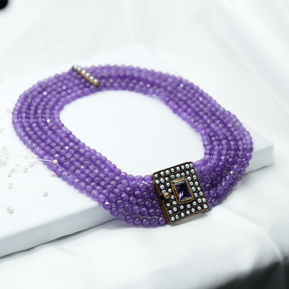 Cute Necklace, Statement Victorian Necklace, Amethyst Choker Necklace, Amethyst Necklace, Handmade Necklace, Turkish Jewelry
