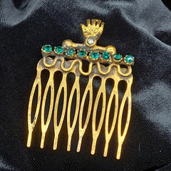 Hair clip, Vintage style, Hand Crafted Hamsa Hair Comb Embellished With Zircon, Gold Hair Clip For Women
