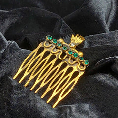 Hair clip, Vintage style, Hand Crafted Hamsa Hair Comb Embellished With Zircon, Gold Hair Clip For Women